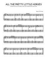 Téléchargez l'arrangement pour piano de la partition de All the pretty little horses en PDF
